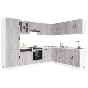 14-tlg Küchenschrank Set Grau Sonoma