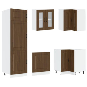 14-tlg. Küchenschrank-Set Braun Eichen-Optik