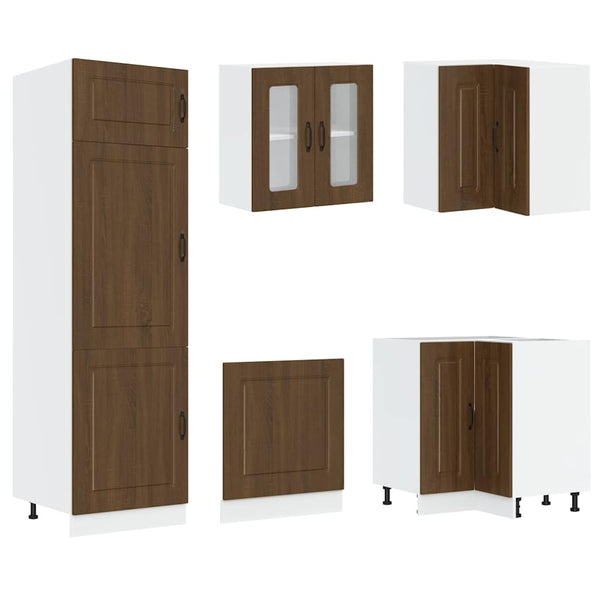 14-tlg. Küchenschrank-Set Braun Eichen-Optik