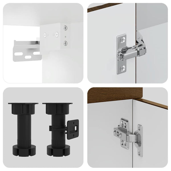 14-tlg. Küchenschrank-Set Braun Eichen-Optik