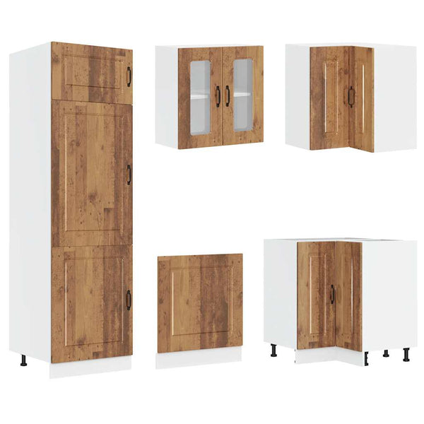 14-tlg. Küchenschrank-Set Kalmar Altholz-Optik