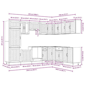 14-tlg. Küchenschrank-Set Weiß