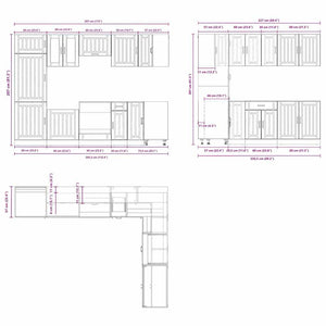 14-tlg. Küchenschrank-Set Weiß