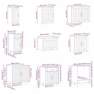 14-tlg. Küchenschrank-Set Weiß