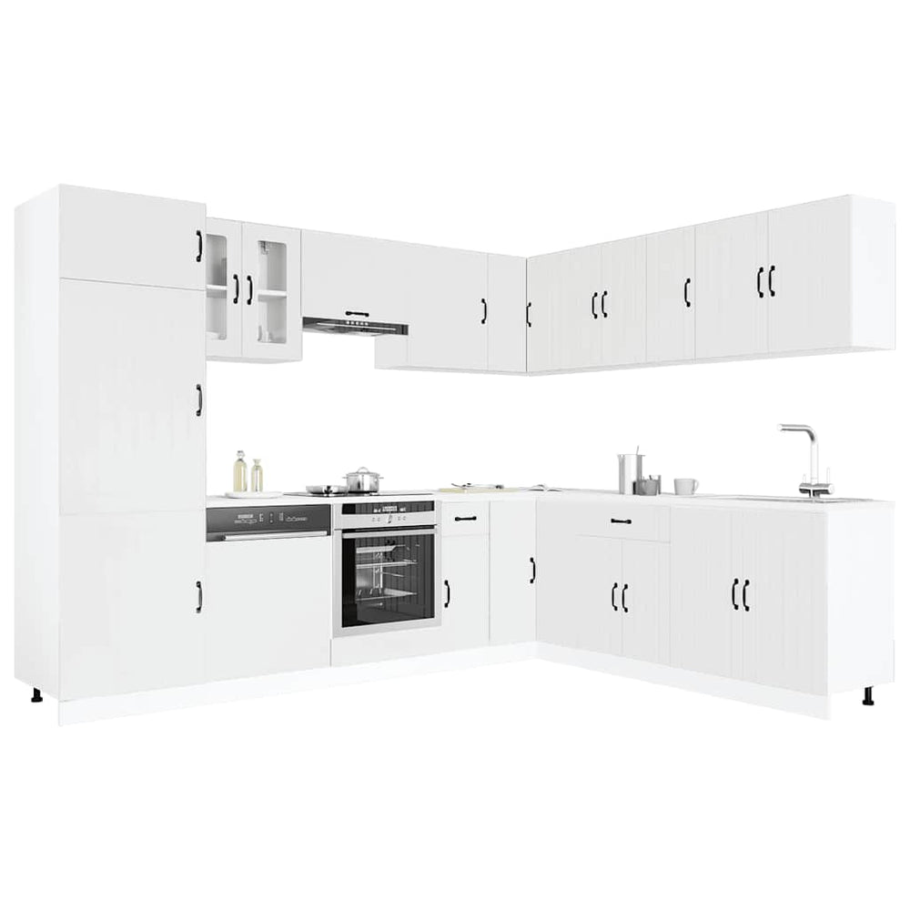 14-tlg. Küchenschrank-Set Weiß