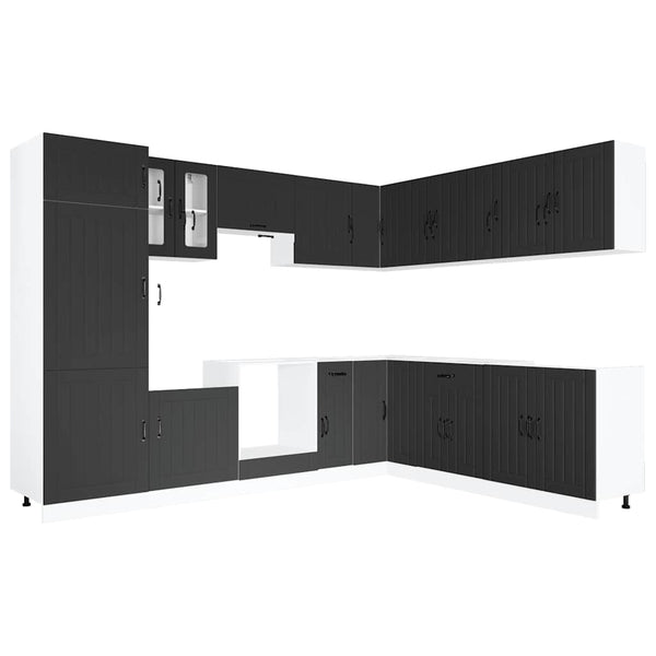 14-teiliges Küchenschrank-Set Lucca Schwarz