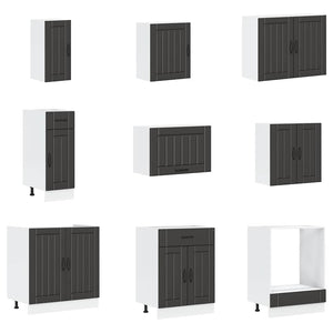 14-teiliges Küchenschrank-Set Lucca Schwarz