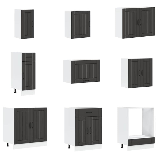 14-teiliges Küchenschrank-Set Lucca Schwarz