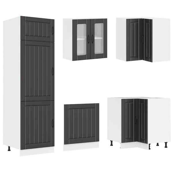 14-teiliges Küchenschrank-Set Lucca Schwarz