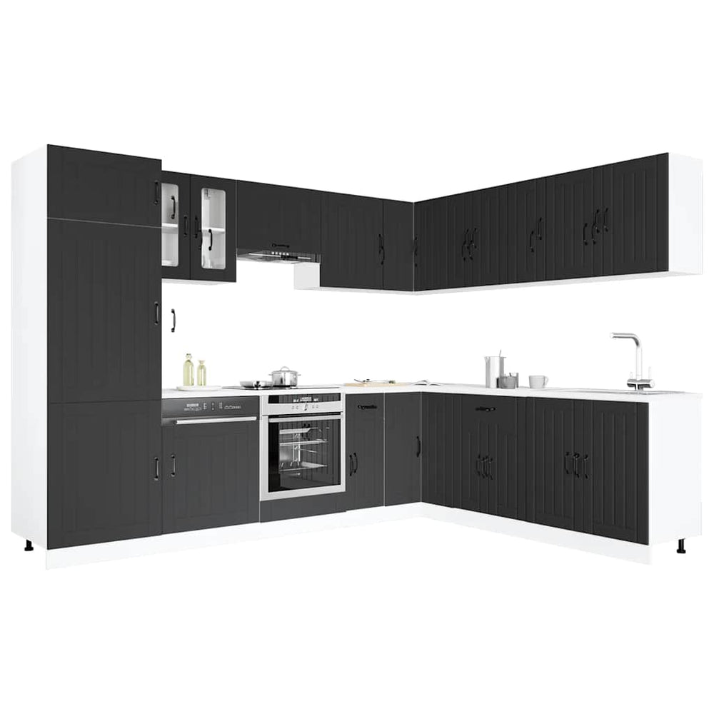 14-teiliges Küchenschrank-Set Lucca Schwarz