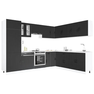 14-teiliges Küchenschrank-Set Lucca Schwarz