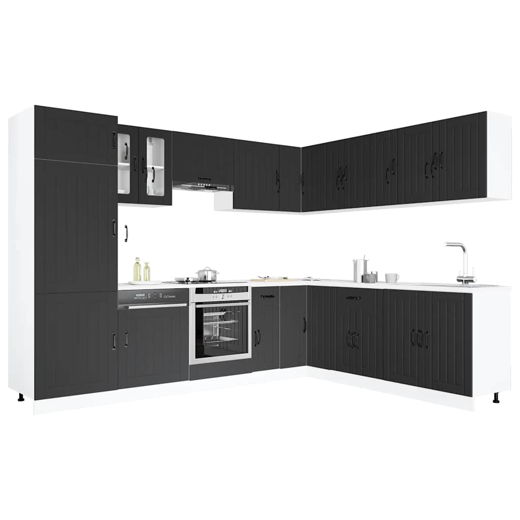 14-teiliges Küchenschrank-Set Lucca Schwarz