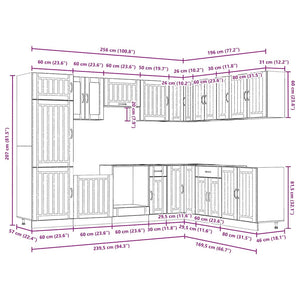 14-tlg Küchenschrank Set Sonoma-Eiche