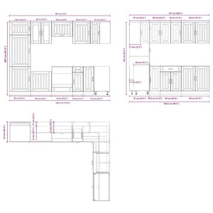 14-tlg Küchenschrank Set Betongrau