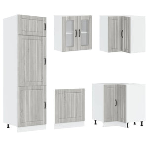 14-tlg Küchenschrank Set Grau Sonoma