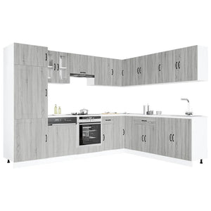 14-tlg Küchenschrank Set Grau Sonoma