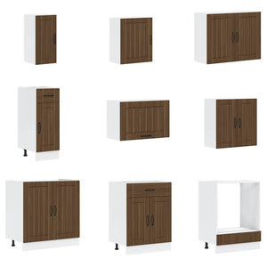 14-teiliges Küchenschrank-Set Lucca Eiche Braun