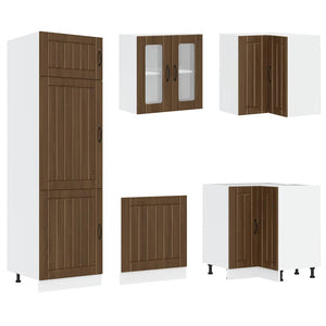 14-teiliges Küchenschrank-Set Lucca Eiche Braun