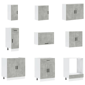 14-tlg Küchenschrank Set Betongrau