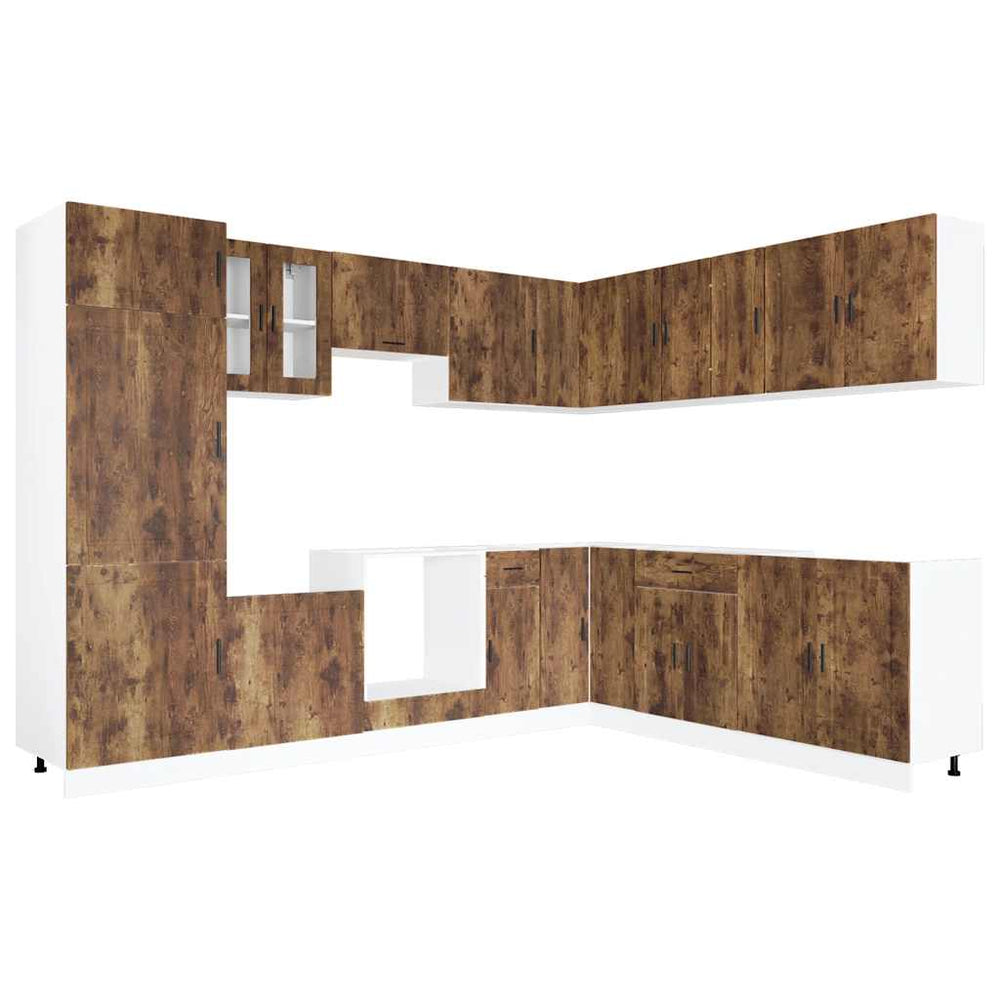 14-teiliges Küchenschrank-Set Räuchereiche