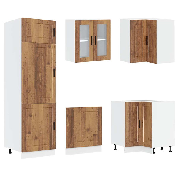 14-tlg. Küchenschrank-Set Altholz-Optik