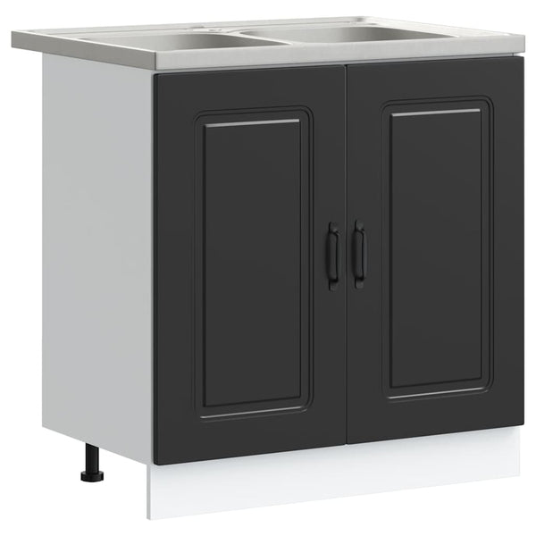 Küchenschrank Kalmar Schwarz 80cm