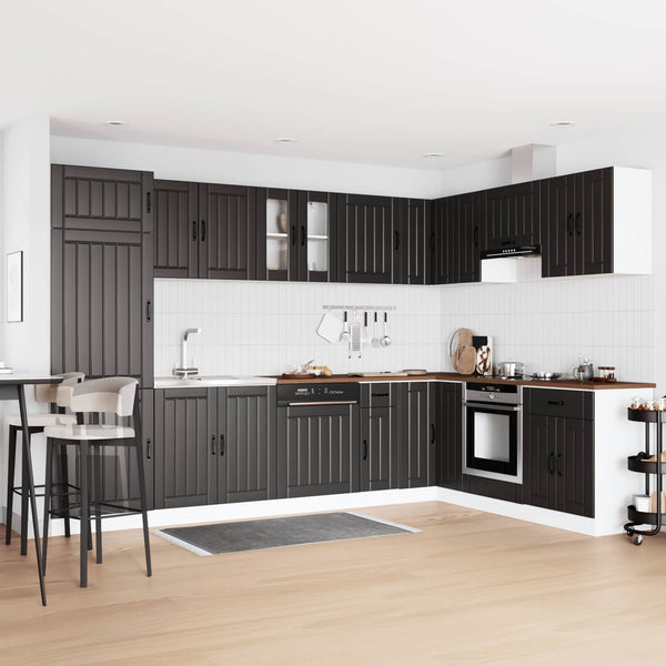 Waschbeckenunterschrank Lucca Schwarz 2er-Set
