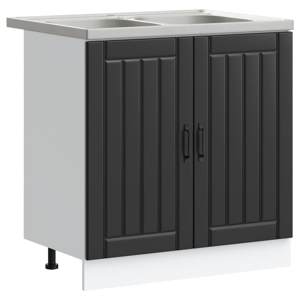 Waschbeckenunterschrank Lucca Schwarz 2er-Set