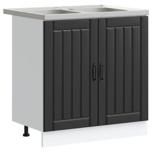 Waschbeckenunterschrank Lucca Schwarz 2er-Set