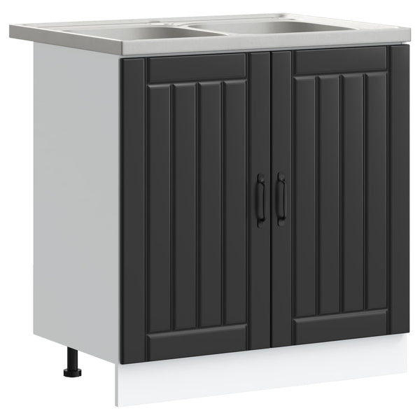 Waschbeckenunterschrank Lucca Schwarz 2er-Set