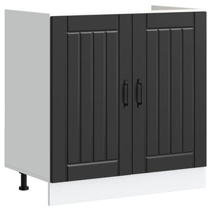 Waschbeckenunterschrank Lucca Schwarz 2er-Set