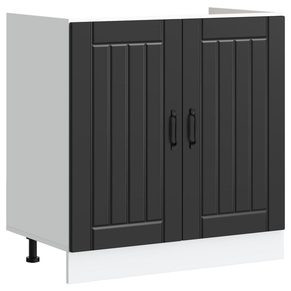 Waschbeckenunterschrank Lucca Schwarz 2er-Set
