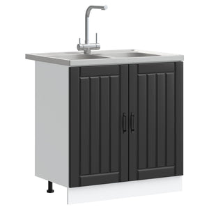 Waschbeckenunterschrank Lucca Schwarz 2er-Set
