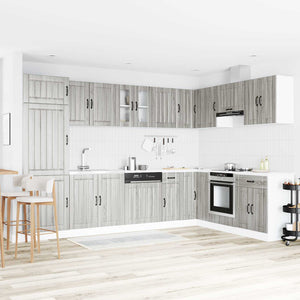 Waschbeckenunterschrank Lucca 2er-Set Grau Sonoma