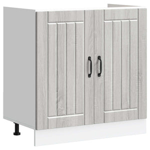 Waschbeckenunterschrank Lucca 2er-Set Grau Sonoma