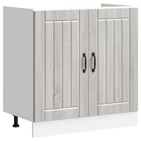 Waschbeckenunterschrank Lucca 2er-Set Grau Sonoma