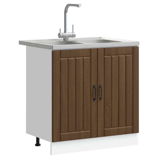 Waschbeckenunterschrank Lucca, 2-teilig, Eichenoptik