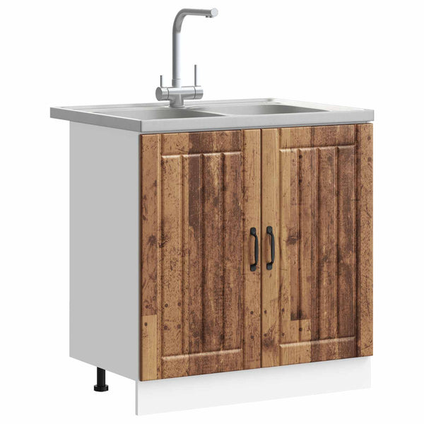 Waschbeckenunterschrank Lucca Altholz 2er-Set