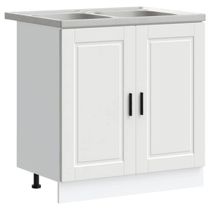Weißer Waschbeckenunterschrank Porto, 2er-Set