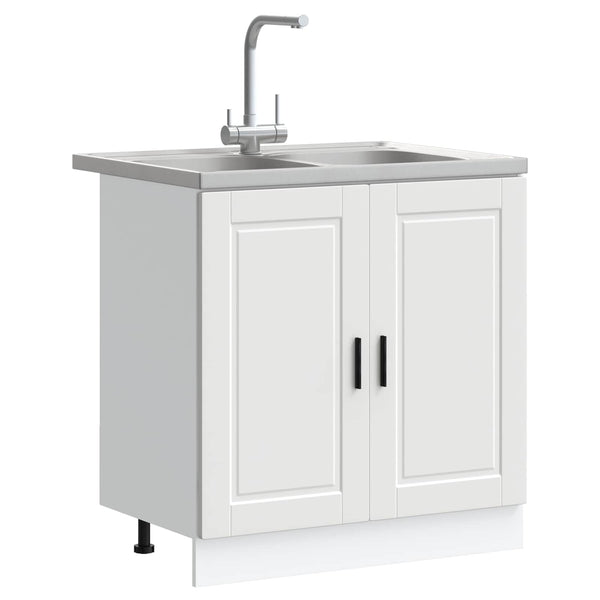 Weißer Waschbeckenunterschrank Porto, 2er-Set