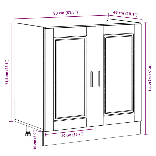 Weißer Waschbeckenunterschrank Porto, 2er-Set