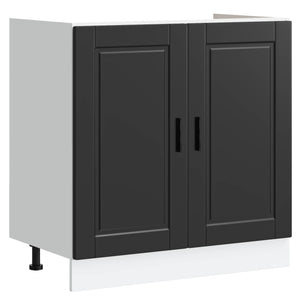 Waschbeckenunterschrank Porto Schwarz 2er-Set