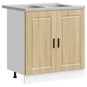 Waschbeckenunterschrank Porto Braun 2er-Set