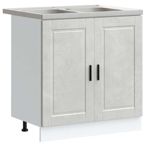 Waschbeckenunterschrank Grau 2er-Set