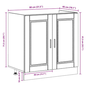 Waschbeckenunterschrank Grau 2er-Set