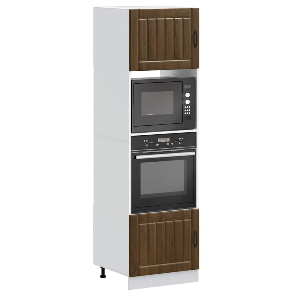 2er Set Herdumbauschränke Lucca Eiche Braun