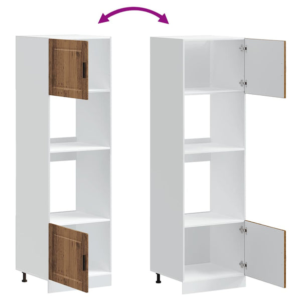 2er Set Herdumbauschränke Porto Altholz-Optik