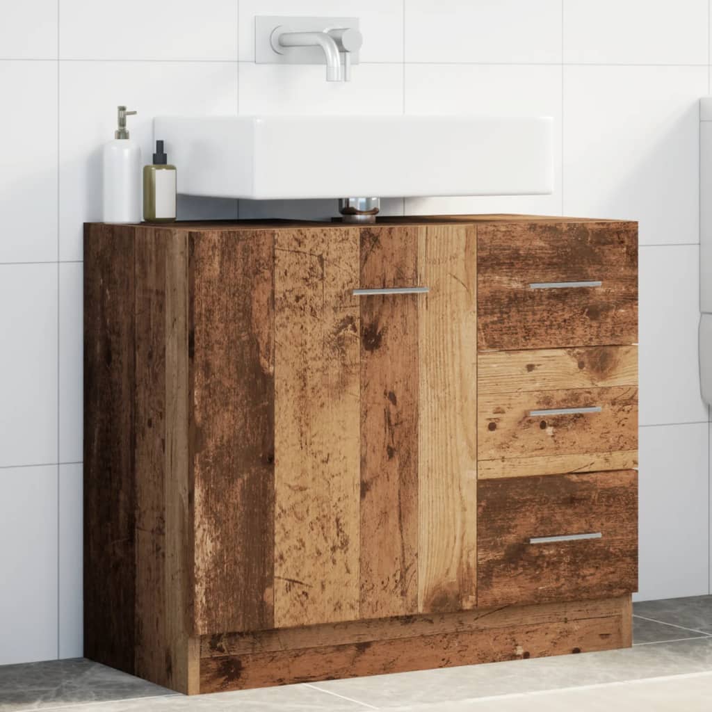 Waschbeckenunterschrank Altholz-Optik