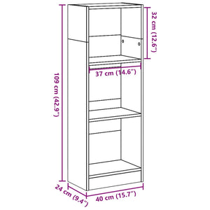 Bücherregal Räuchereiche 40x24x109 cm