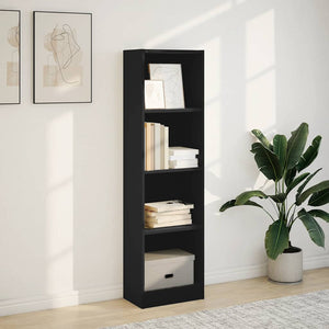 Schwarzes Bücherregal 40x24x143 cm